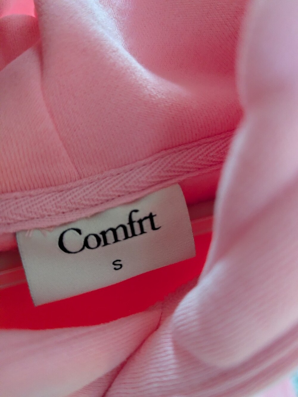 Comfrt Women's Oversized Pink Hoodie Pullover Sweatshirt Small - Picture 6 of 7